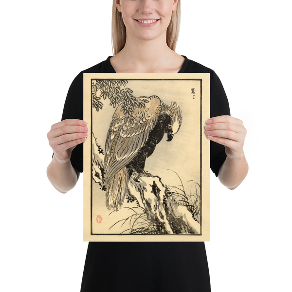 Kono Bairei 1888 Woodblock Print - Bird of Prey