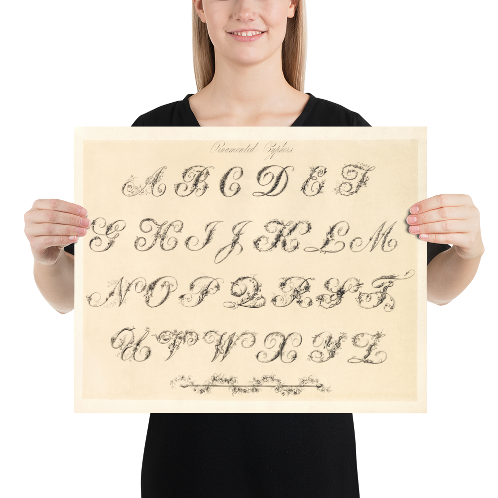 Antique Ornamental Alphabet Print