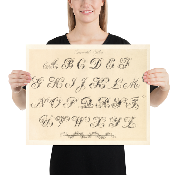 Antique Ornamental Alphabet Print