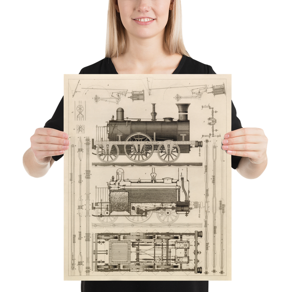 Antique Locomotive Print - Trains & Railroads by Johann Heck