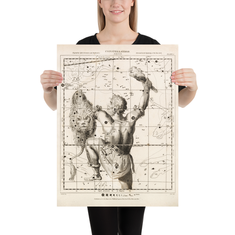 Antique Astronomy Print - Orion Constellation